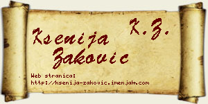 Ksenija Zaković vizit kartica